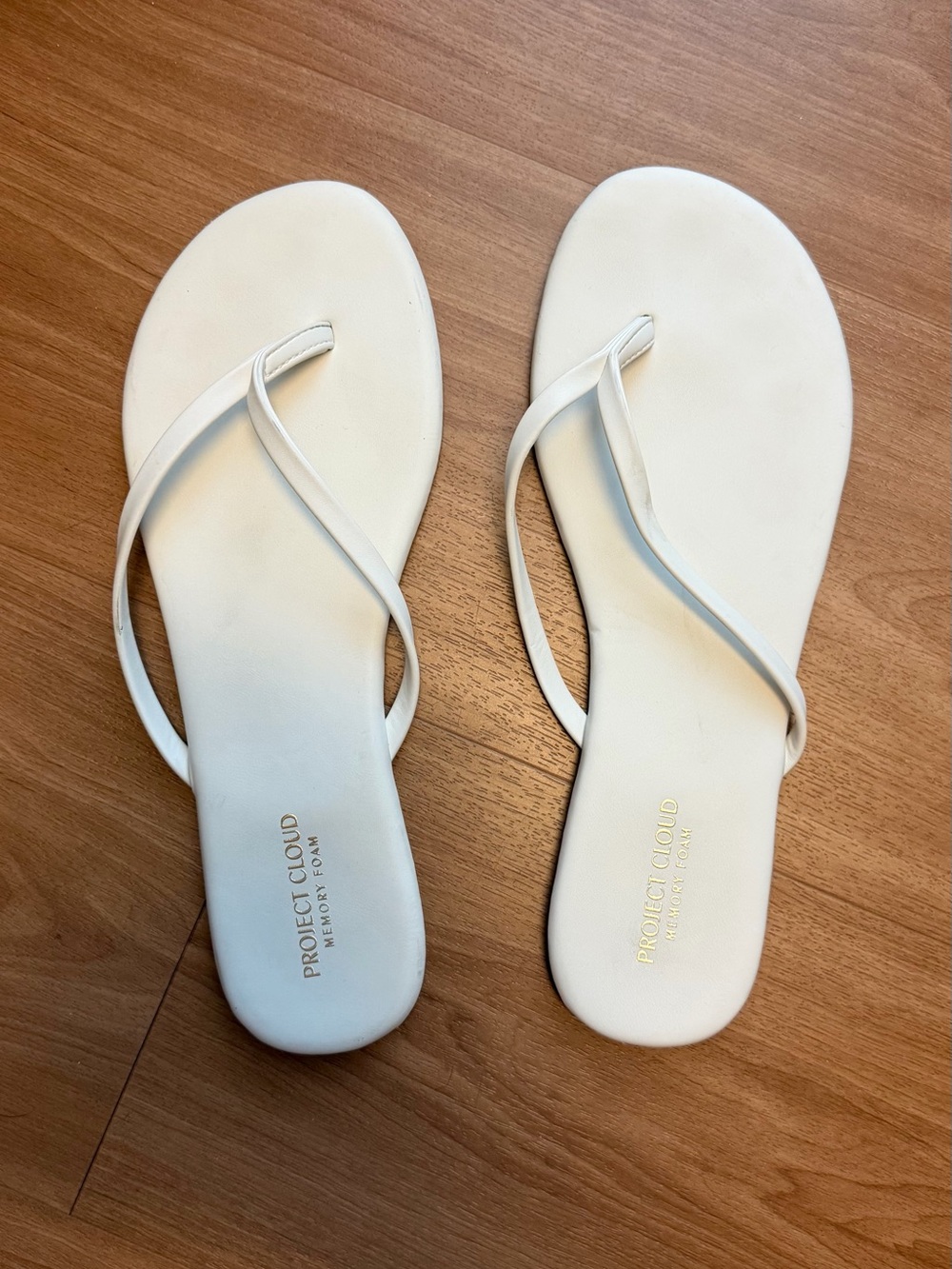 White Minimal Memory-Foam Strappy Sandals